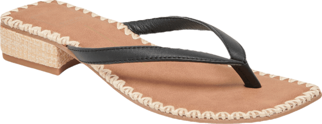 Women's Barty Whipstitch Thong Low Heel Sandals