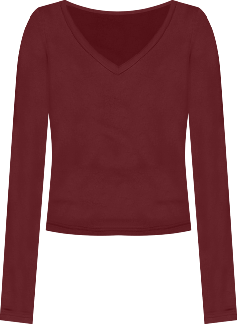 Women's Larna V Neck Ribbed T Shirt