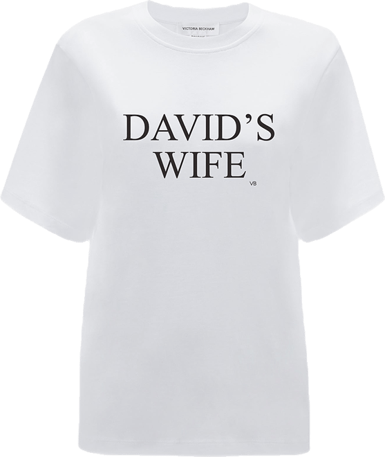 David's Wife Slogan T-Shirt In White