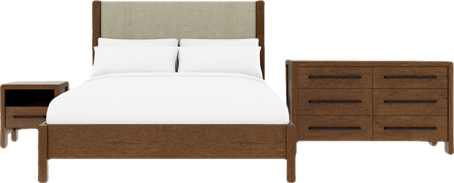 Davie King 3-Pc. Set (Panel Bed, Dresser & 1-Drawer Nightstand)