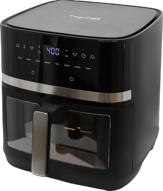 8 Liter Digital Electric Air Fryer with Transparent Window in Black