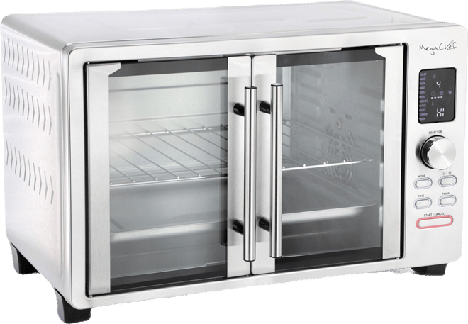 30 Liter Digital French Door Multi-Function Electric Convection Toaster Oven with Rotisserie Set