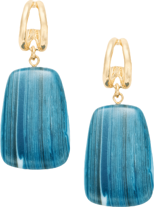 Stone Charm Split Hoop Earrings, Macy's Exclusive