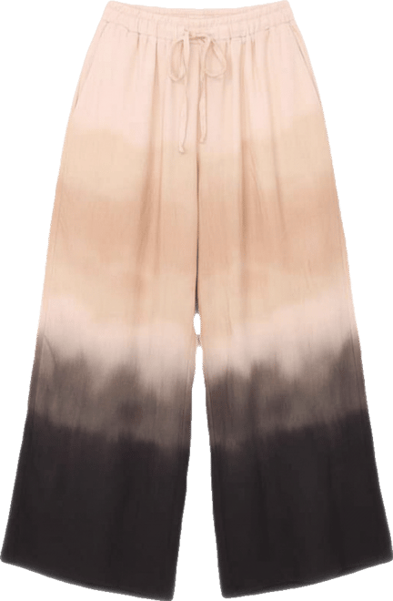 Women's Gathered Tie-Dye Wide-Leg Pants