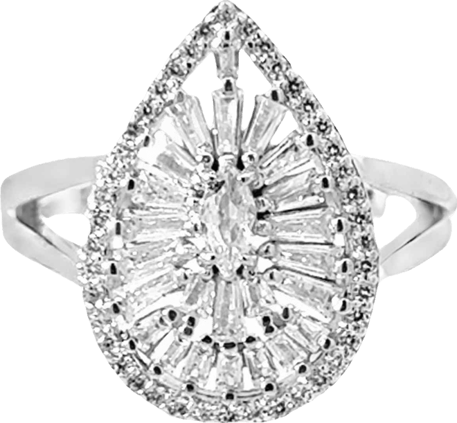 Cubic Zirconia Teardrop Statement Ring, Created for Macy's