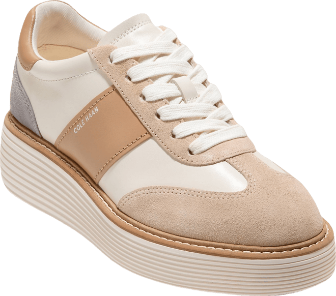 (取寄) コールハーン レディース オリジナルグランド マックス プラットフォーム スニーカー Cole Haan women Originalgrand Max Platform Sneakers Tuscan Sand Leather/Suede Cole Haan Women's Original Grand Max Platform Sneakers - Macy's