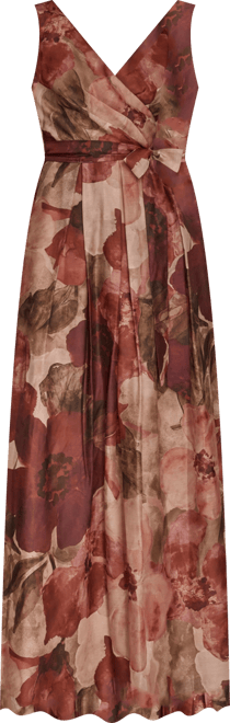 Women's V-Neck Floral Ball Gown