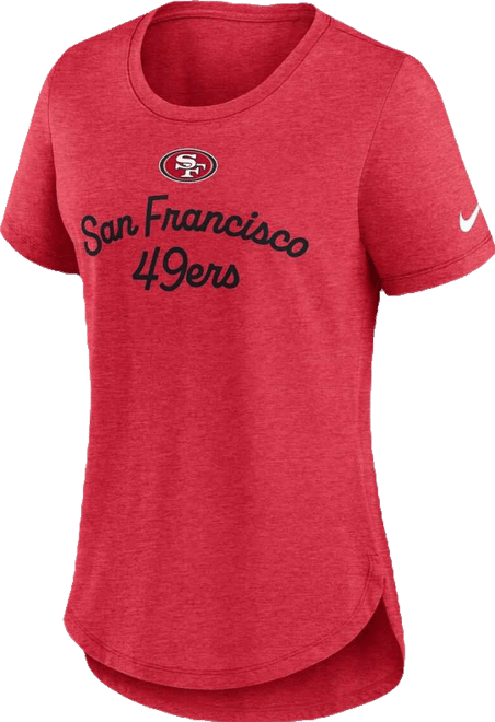 Women's Scarlet San Francisco 49ers Script Tri-Blend T-Shirt