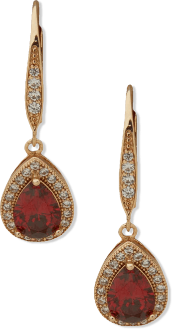 Cubic Zirconia Gold-Tone Pear Drop Earrings