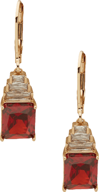 Cubic Zirconia Gold-Tone Dynamic Drop Earrings