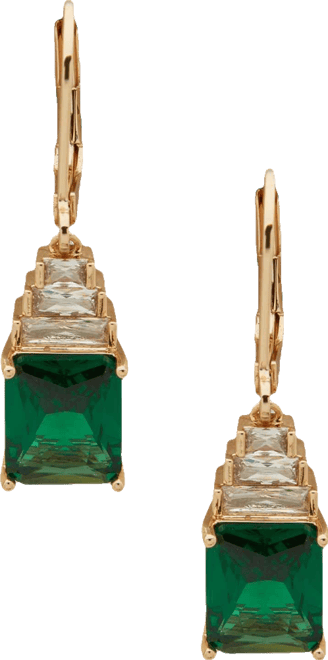 Cubic Zirconia Gold-Tone Dynamic Drop Earrings