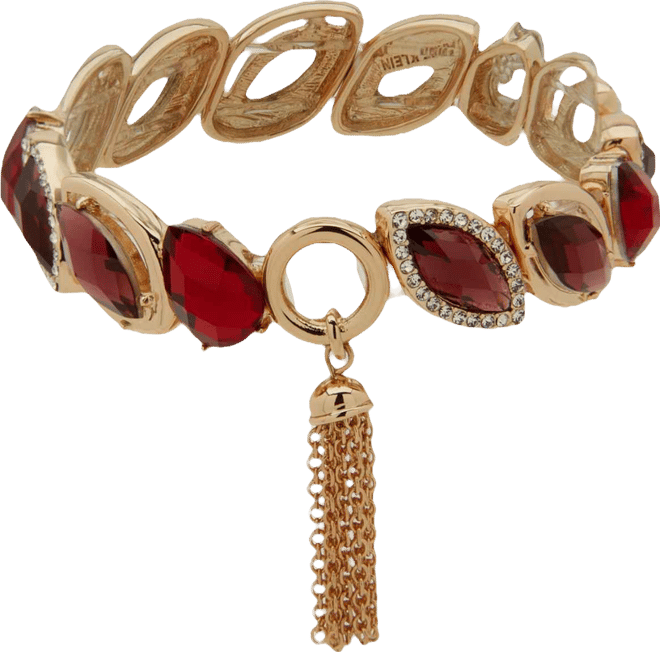 Teardrop Navette Crystal Stone Tassel Stretch Bracelet