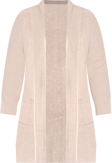 Plus Size Hooded Novelty-Stitch Coatigan Sweater