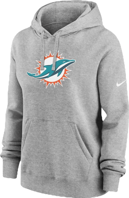 Women's Heather Gray Miami Dolphins Club Fleece Pullover Hoodie