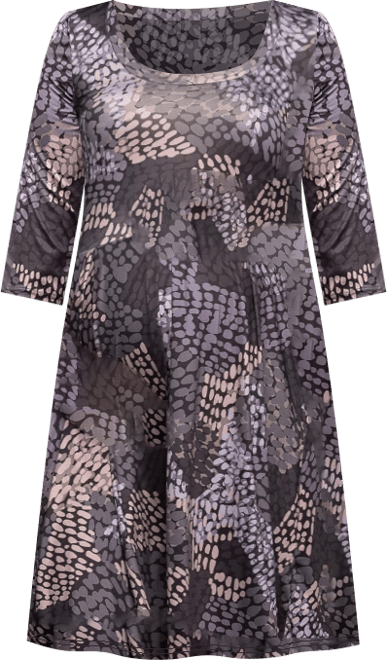 Women's Maternity Three Quarter Sleeve Fit and Flare Dress