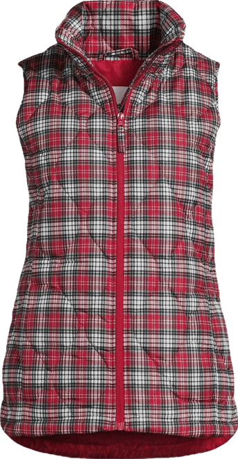 Plus Size Print FeatherFree Quilted Insulated Vest