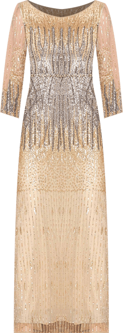 Women's Mermaid, Beaded Long Sleeve Gown