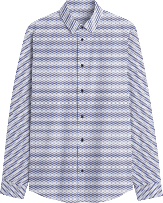 Men's Geometric Print Long-Sleeve Dress Shirt