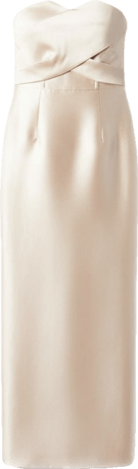 Women's Bandeau Twill Bow Back Bridesmaids Dress