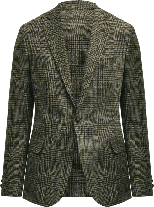 Classic Fit Wool-Cotton Tweed Check 1818 Sport Coat