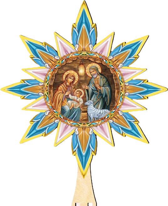 Orthodox Nativity Wooden Tree Topper