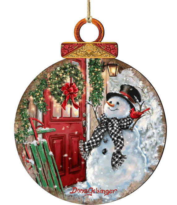 Winter Arrival Snowman Holiday Ornament