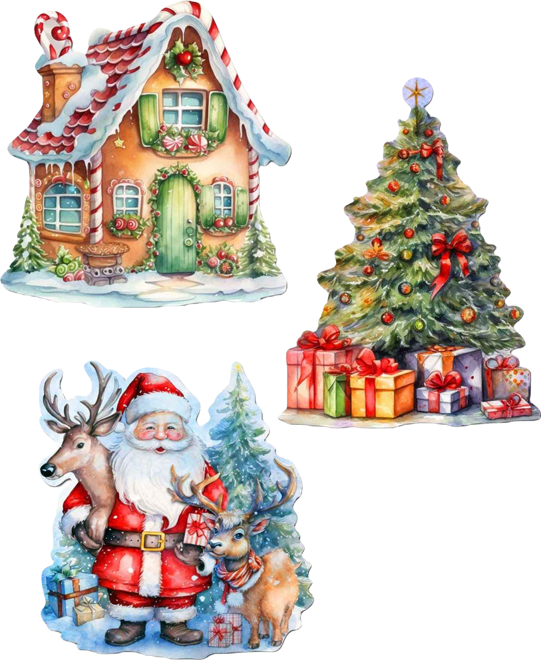 Christmas Is Here Clip-on Ornaments, Set of 3