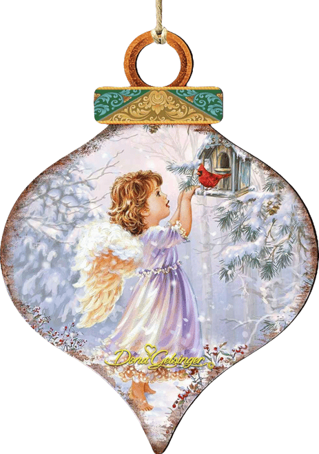 Red Robin Woodland Angel Ornament