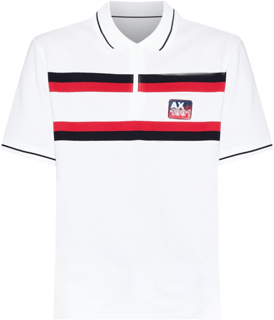 Men's Short Sleeve Color Block Pique Zip with Collar Tipping Polo Shirt