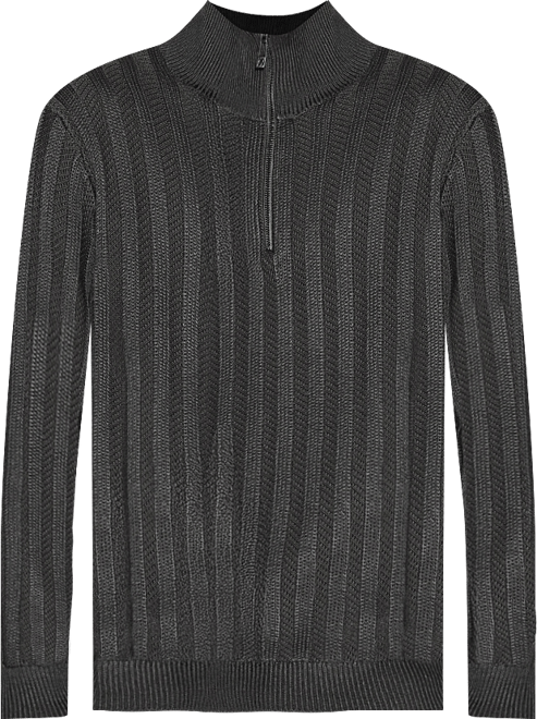 Men's Ribbed Quarter Zip Sweater