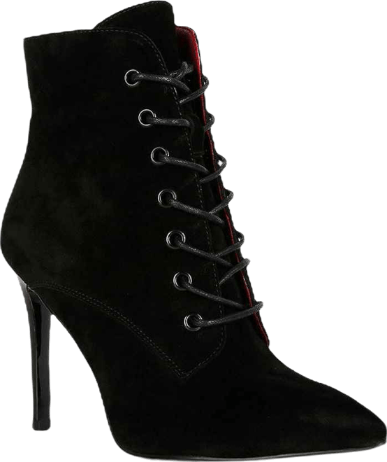 Sulfur Womens Suede Leather Stiletto Ankle Boot
