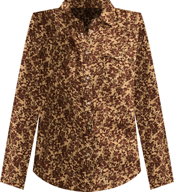 Women's Printed Western Button Down Top
