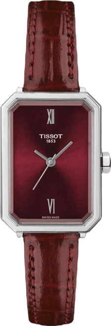 Women's Quartz Red Leather Strap Watch, 21.80mm