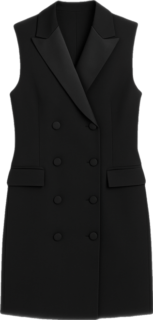 Women's Sleeveless Blazer Short Sheath Jacket