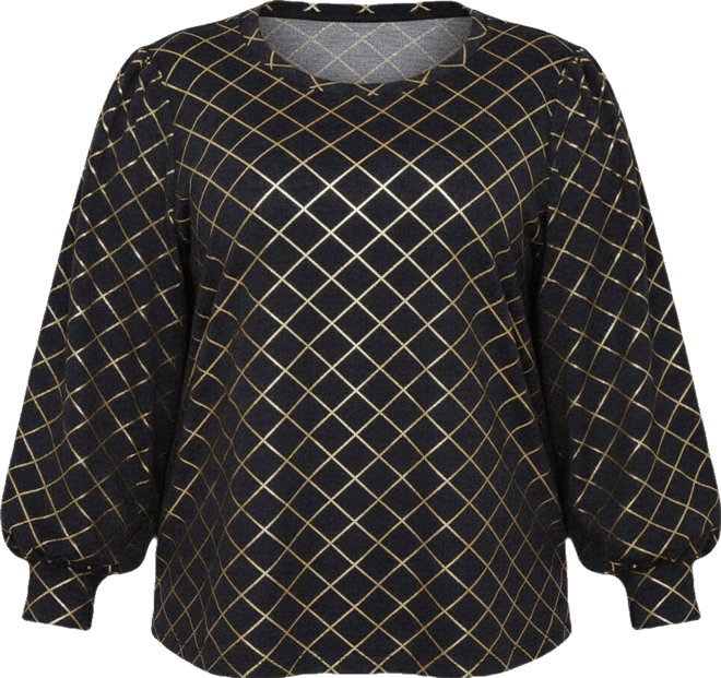 Plus Size Bishop Sleeve Pullover Top