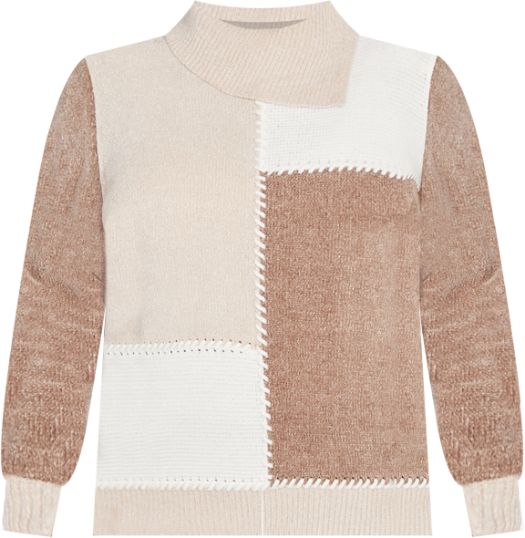 Plus Size Vienna Neutral Tones Colorblock Sweater