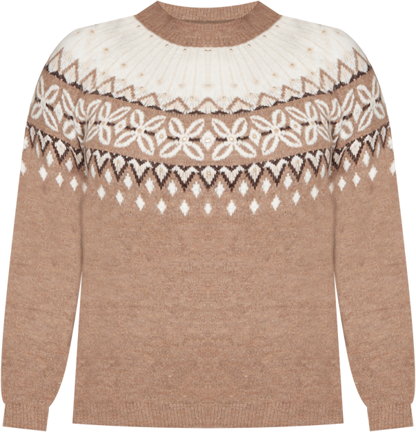 Plus Size Vienna Fair Isle Gold Studded Sweater