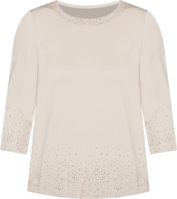 Plus Size Vienna Heat Set Sparkle Ombre Border Knit Top