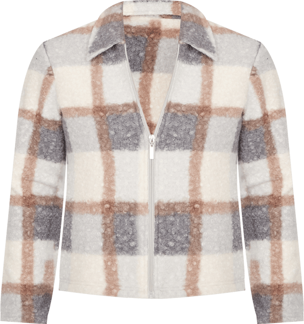 Plus Size Vienna Plaid Knit Boucle Jacket