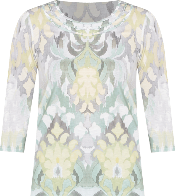 Plus Size Stockbridge Ikat Medallion Pattern Soft Knit Top