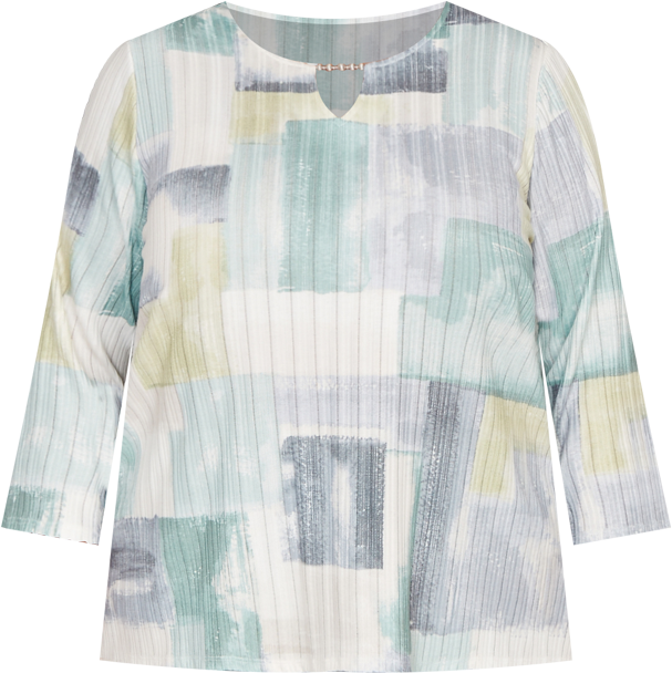 Plus Size Stockbridge Soft Colorblock Rib Texture Knit Top