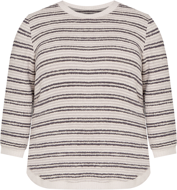 Plus Size Calm Luxe Eyelash Striped Knit Top