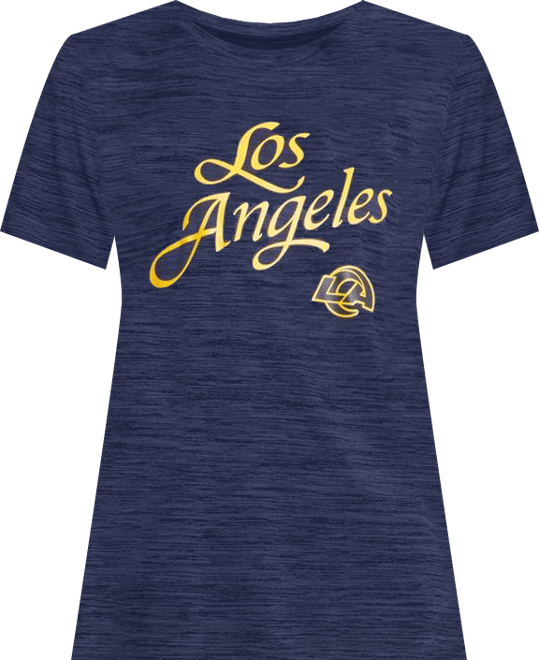 Women's Midnight Blue Los Angeles Rams 2025 Rivalries Collection Sideline Velocity Dri-fit T-Shirt