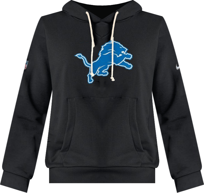 Women's Black Detroit Lions Throwback Sideline Standard Issue Dri-fit Hoodie