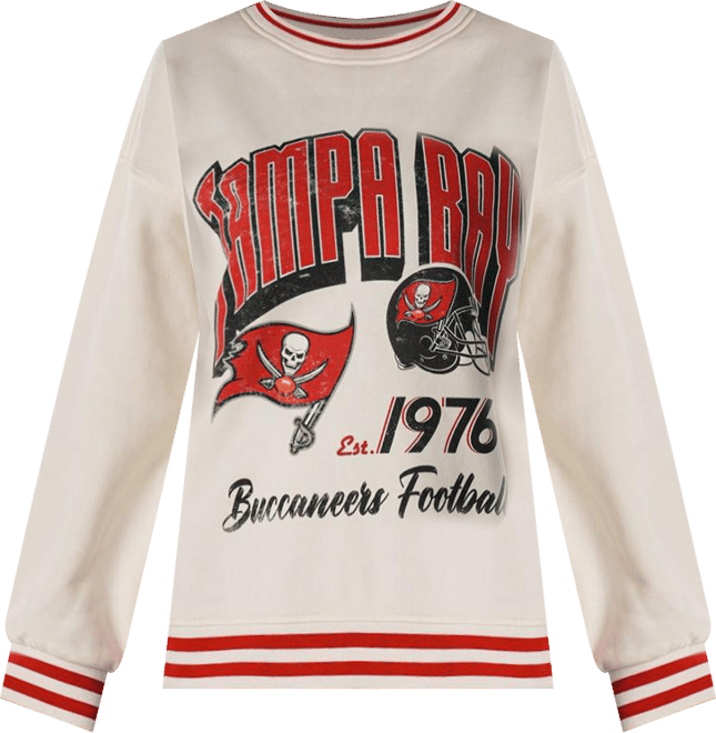 Women's Cream Tampa Bay Buccaneers Oversized Vintage French Terry Sweatshirt