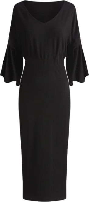 Women's Ruffled Midi Sleeve Dress