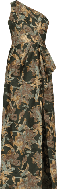 Women's Jacquard One-Shoulder Gown