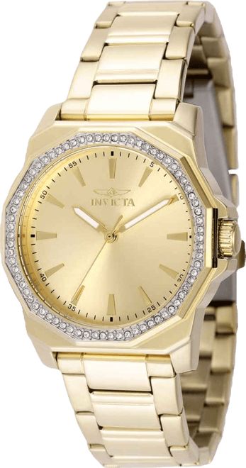 Women's 49113 Speedway Quartz 3 Hand Gold Dial Watch