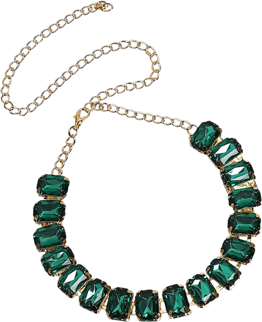 Women's Green Stone Strand Necklace