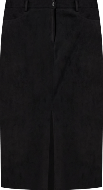 Women's Faux-Suede Slit-Front Midi Skirt